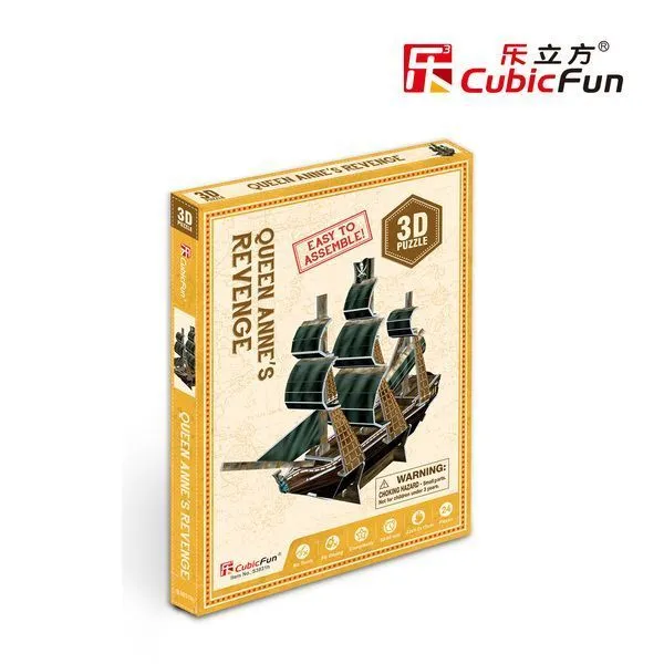 3D puzzle Mini-corabie de pirați “Răzbunarea Reginei Ana”, 24 elemente