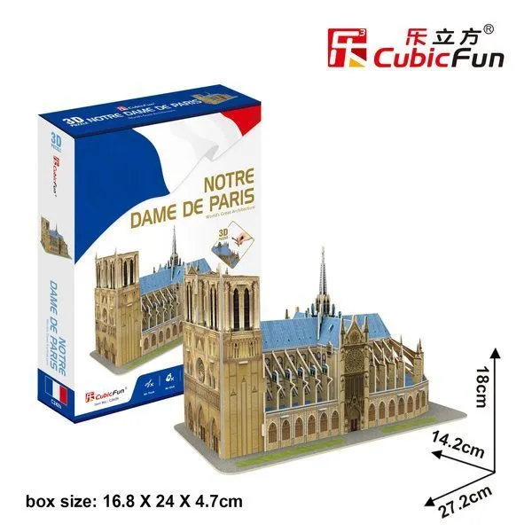 3D puzzle “Catedrala Notre Dame”, 53 elemente