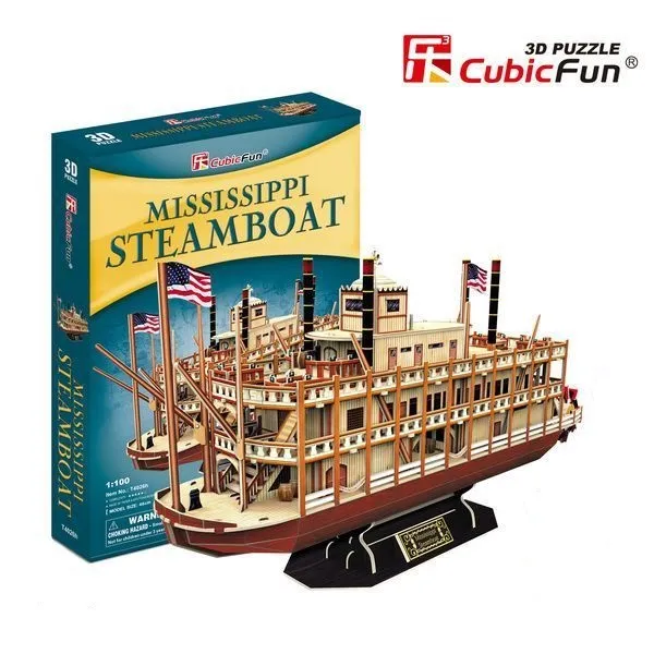 3D puzzle Vaporul cu aburi „Mississippi”, 142 elemente