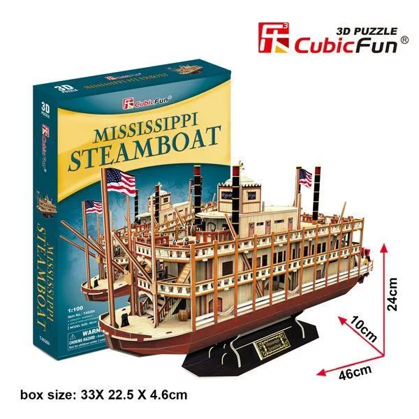 3D puzzle Vaporul cu aburi „Mississippi”, 142 elemente