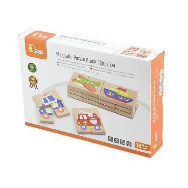 Магнитные блоки головоломки 32 шт. – Транспорт