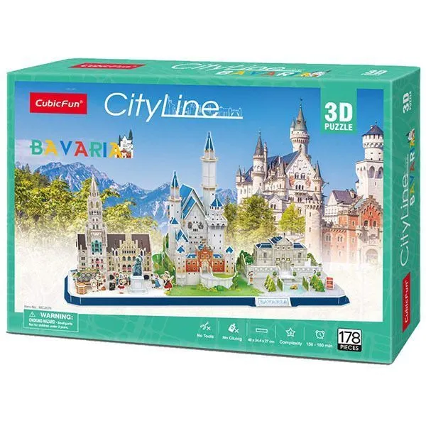 3D puzzle “Atracții turistice în Bavaria”, 178 elemente