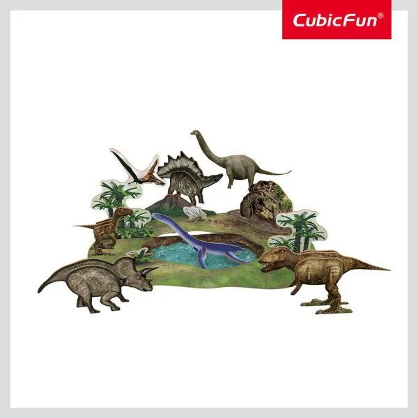 3D puzzle “Parcul cu dinozauri”, 43 elemente