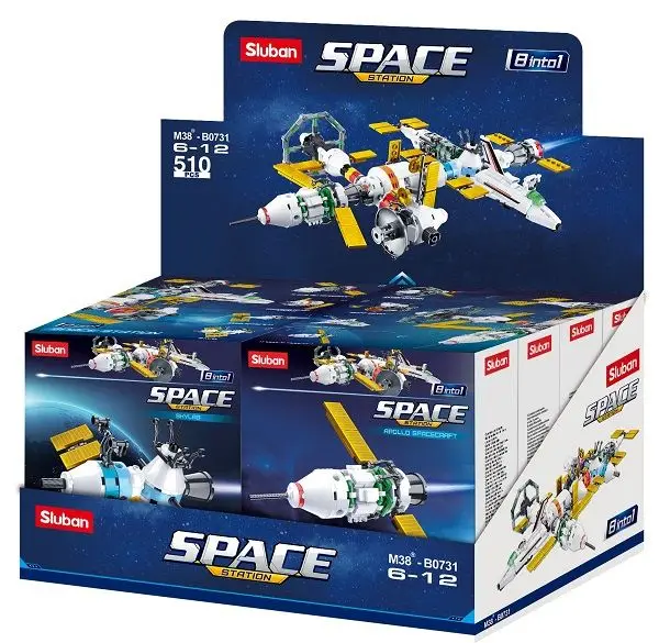 Set de construcție ”Statie cosmica internationala”, 8 modele care se asamblează în 1