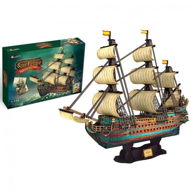 3D puzzle Galeonul „San Felipe”, 248 elemente