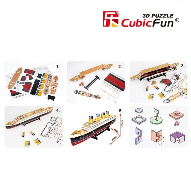 3D puzzle “Titanic”, model mic, 35 elemente