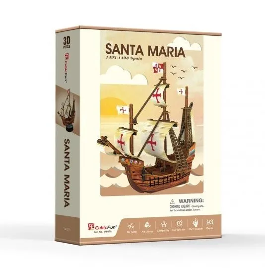 3D puzzle Nava lui Cristofor Columb „Santa Maria”, 93 elemente