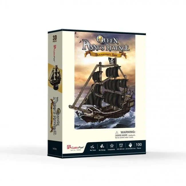 3D puzzle Corabia piraților „Răzbunarea Reginei Anne”, 100 elemente