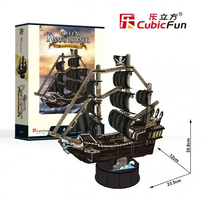3D puzzle Corabia piraților „Răzbunarea Reginei Anne”, 100 elemente
