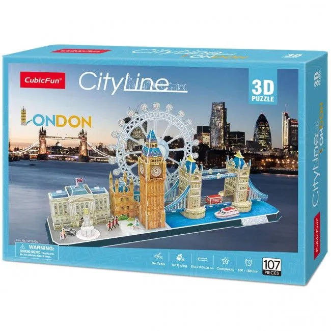3D puzzle “Atracțiile turistice ale Londrei”, 107 elemente