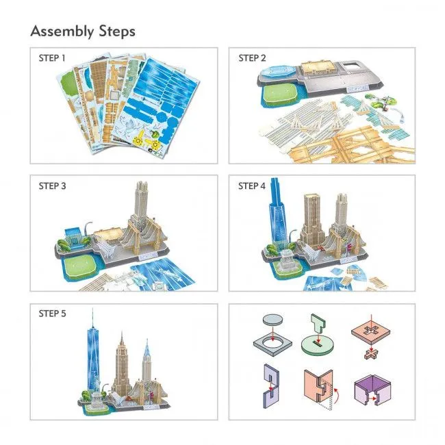 3D puzzle “Atracții turistice a New York-ului”, 114 elemente