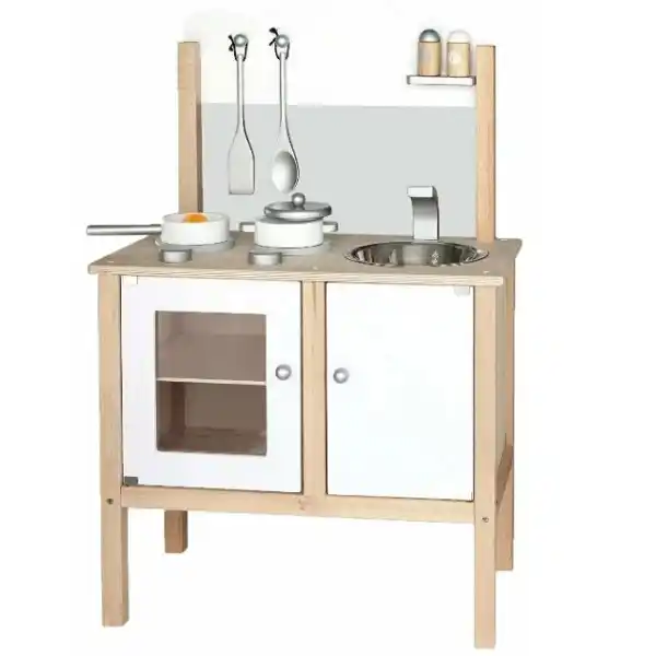 Bucătărie din lemn cu accesorii, culoarea albă