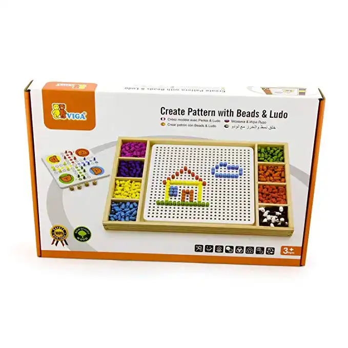 Деревянная настольная игра мозаика и лудо