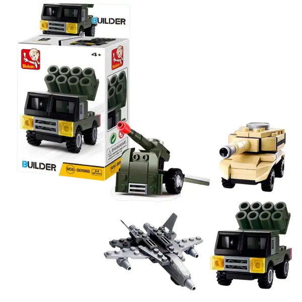 Set de construcție ”Transport militar”, 4 modele, de la 38 pînă la 45 elem.