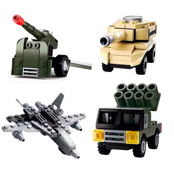 Set de construcție ”Transport militar”, 4 modele, de la 38 pînă la 45 elem.