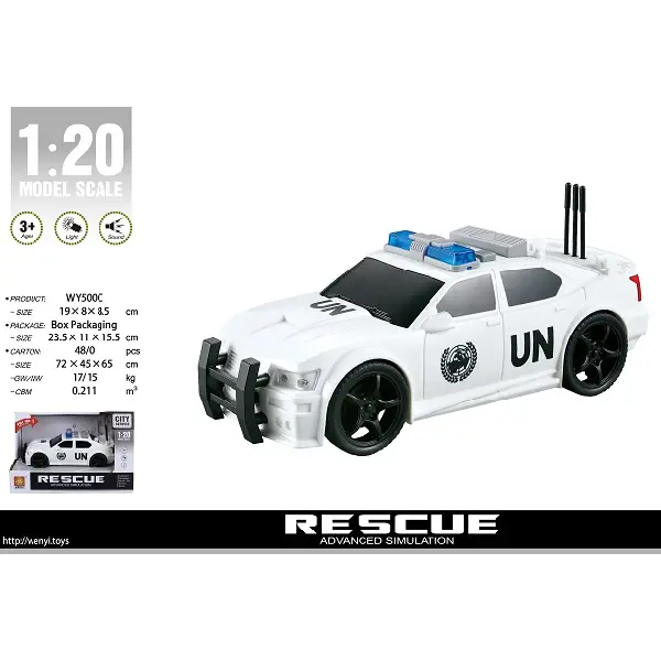 1:20 Mașină de poliție cu fricțiune (lumini /sunete)