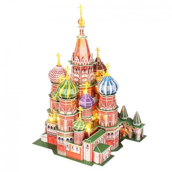 3D Puzzle „Catedrala Sf. Vasile” cu iluminare LED, 224 elemente