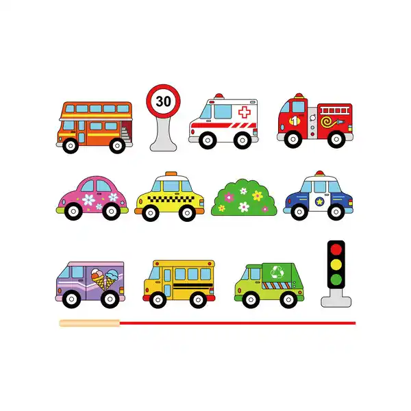 Развивающая игра со шнурком "Машины"