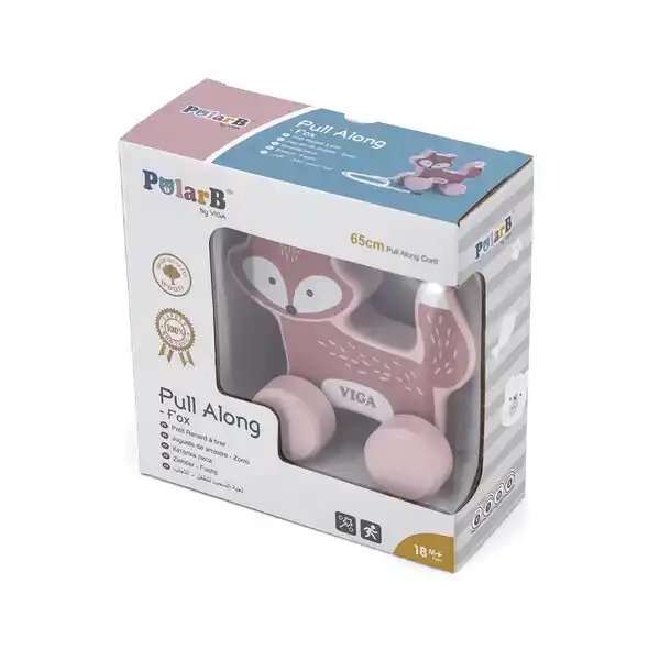 Каталка на веревке "Лисичка"