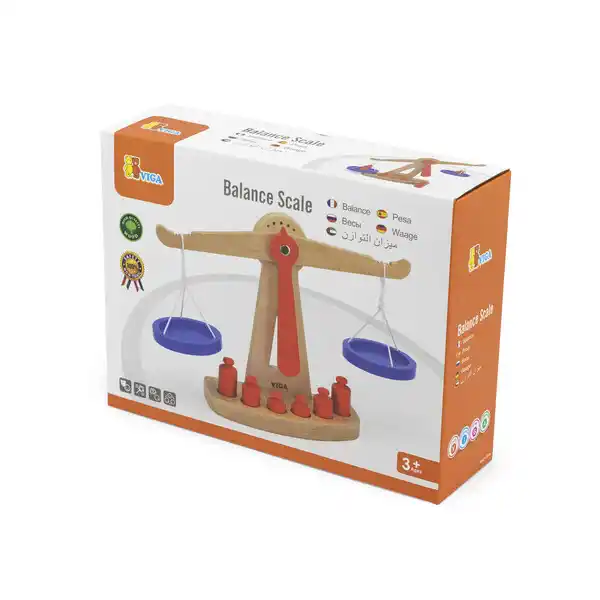 Balanță din lemn cu greutăți