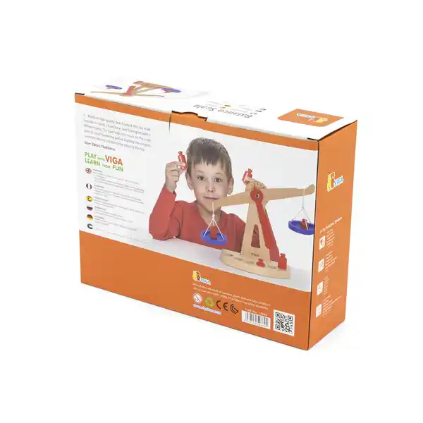 Balanță din lemn cu greutăți