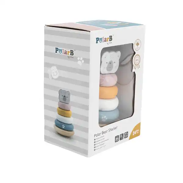 Пирамидка детская "Белый медведь"