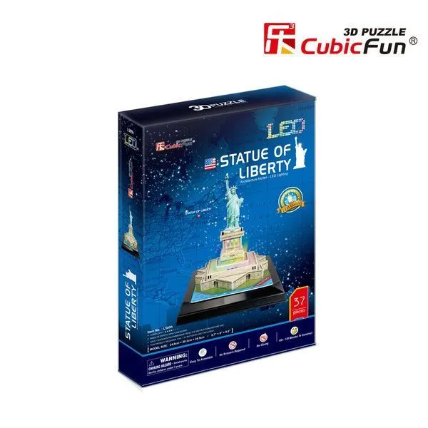 3D Puzzle  „Statuia Libertății” cu iluminare LED, 37 elemente