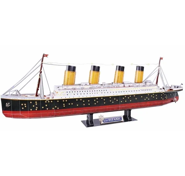 3D Puzzle „Titanic” cu iluminare LED, 266 elemente