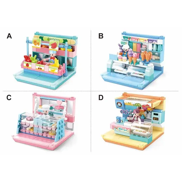 Set de construcție ”Magazine”, 4 modele, de la 99 pînă la 112 elem.