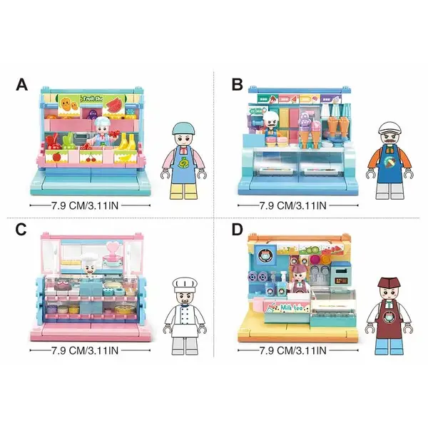 Set de construcție ”Magazine”, 4 modele, de la 99 pînă la 112 elem.