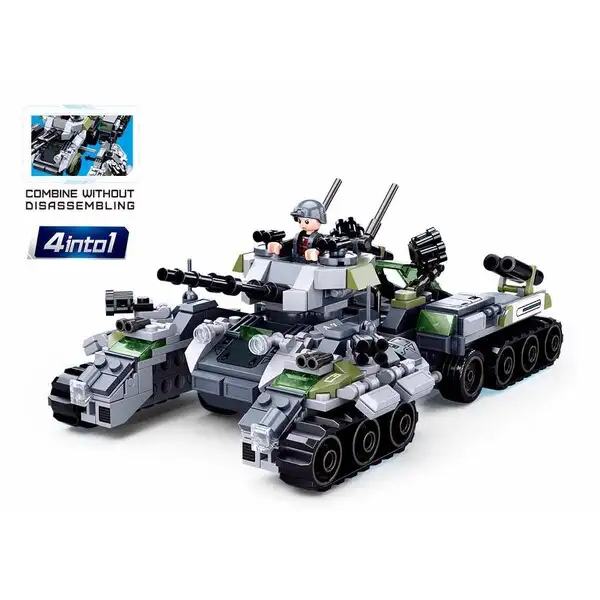 Set de construcție ”Tanc cosmic”, 4 modele care se asamblează în 1
