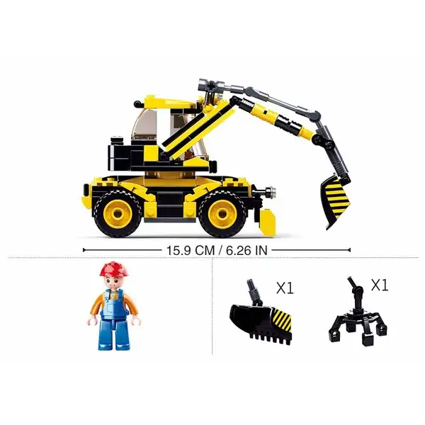 Set de construcție ”Excavator 2 în 1”, 196 elem.