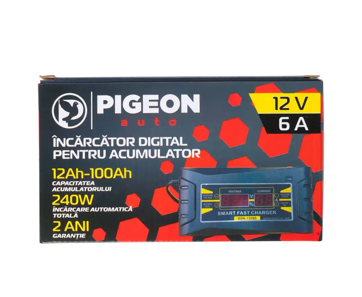 Incarcator digital pentru acumulator 12V 6A PIGEON ZR-22