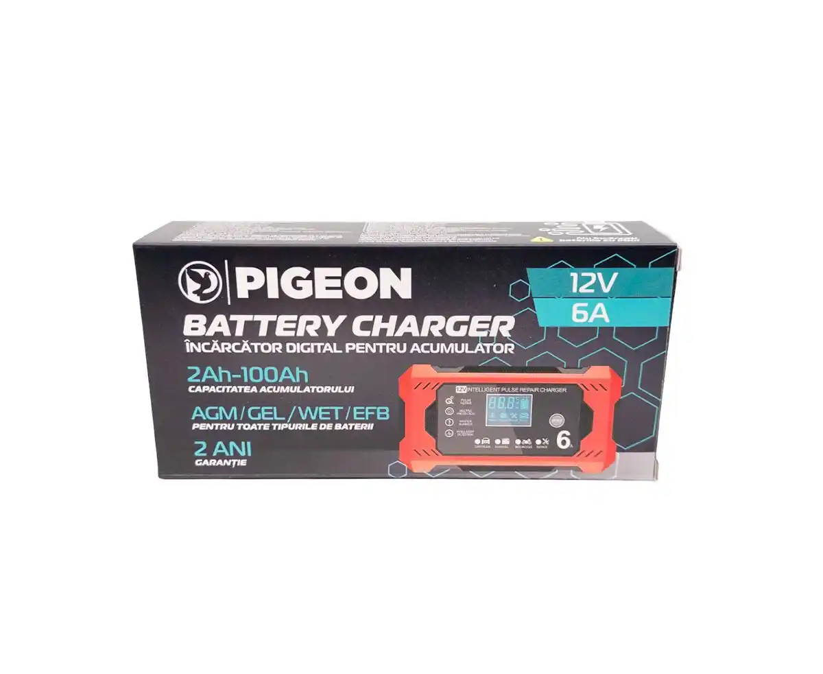 Incarcator digital pentru acumulator 12V 6A PIGEON ZR-22