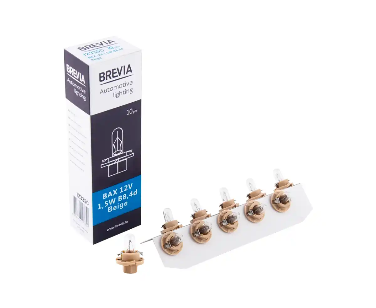 Brevia лампа в прибор. BAX B8.4d 12V 1.5W 12335C
