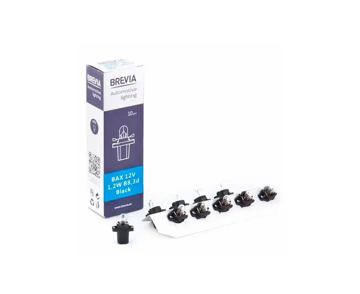 Brevia лампа в прибор. BAX B8.3D 12V 1.2W BLACK CP 12322C