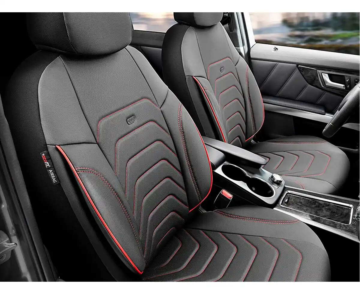 Set huse scaune auto OTOM CORE negru cu rosu COR3202 2+1