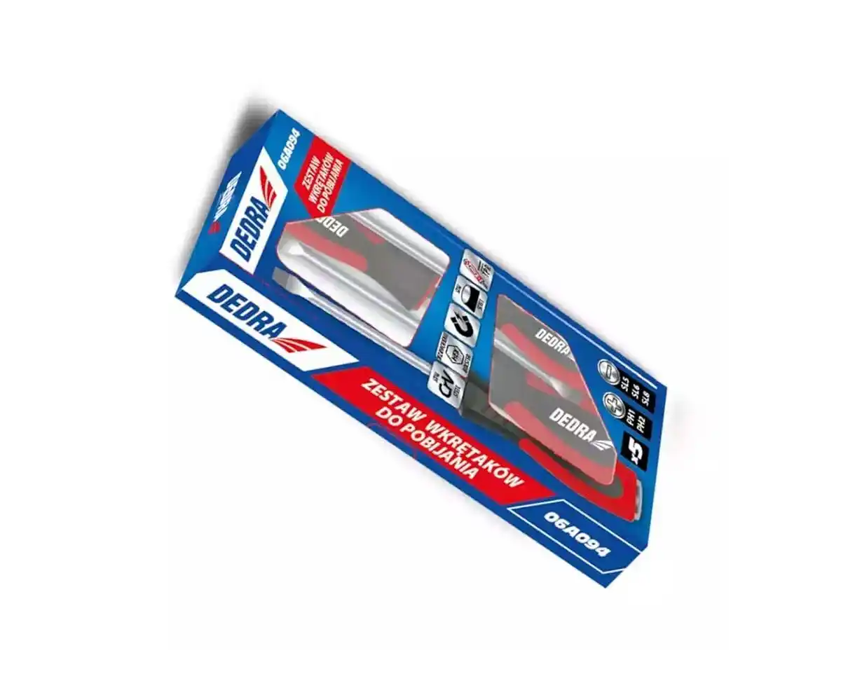 DEDRA Set de surubelnite de impact 5buc, otel CrV