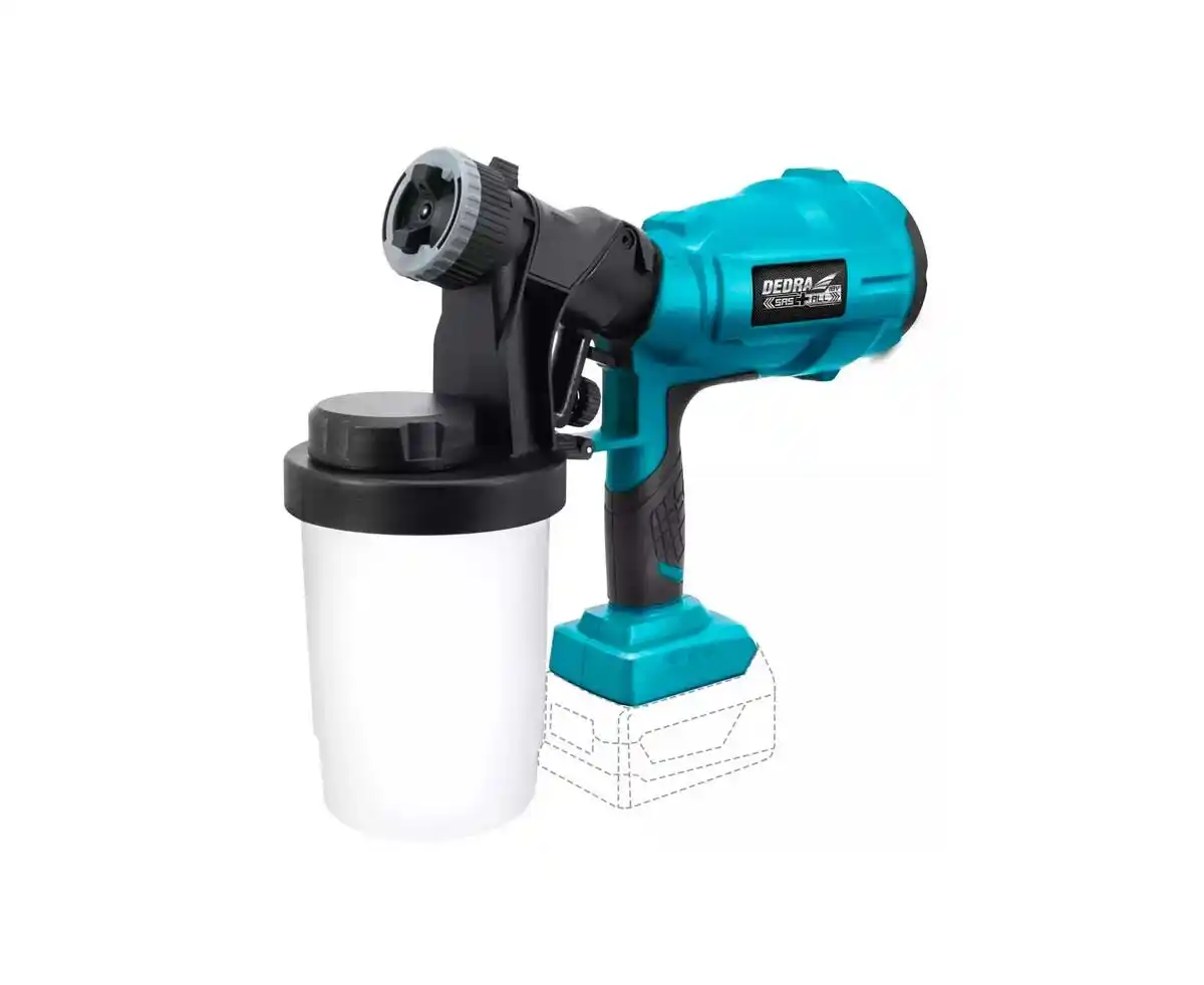 DEDRA Краскопульт аккумуляторный 0,7л/мин, вязкость 60 DIN-S