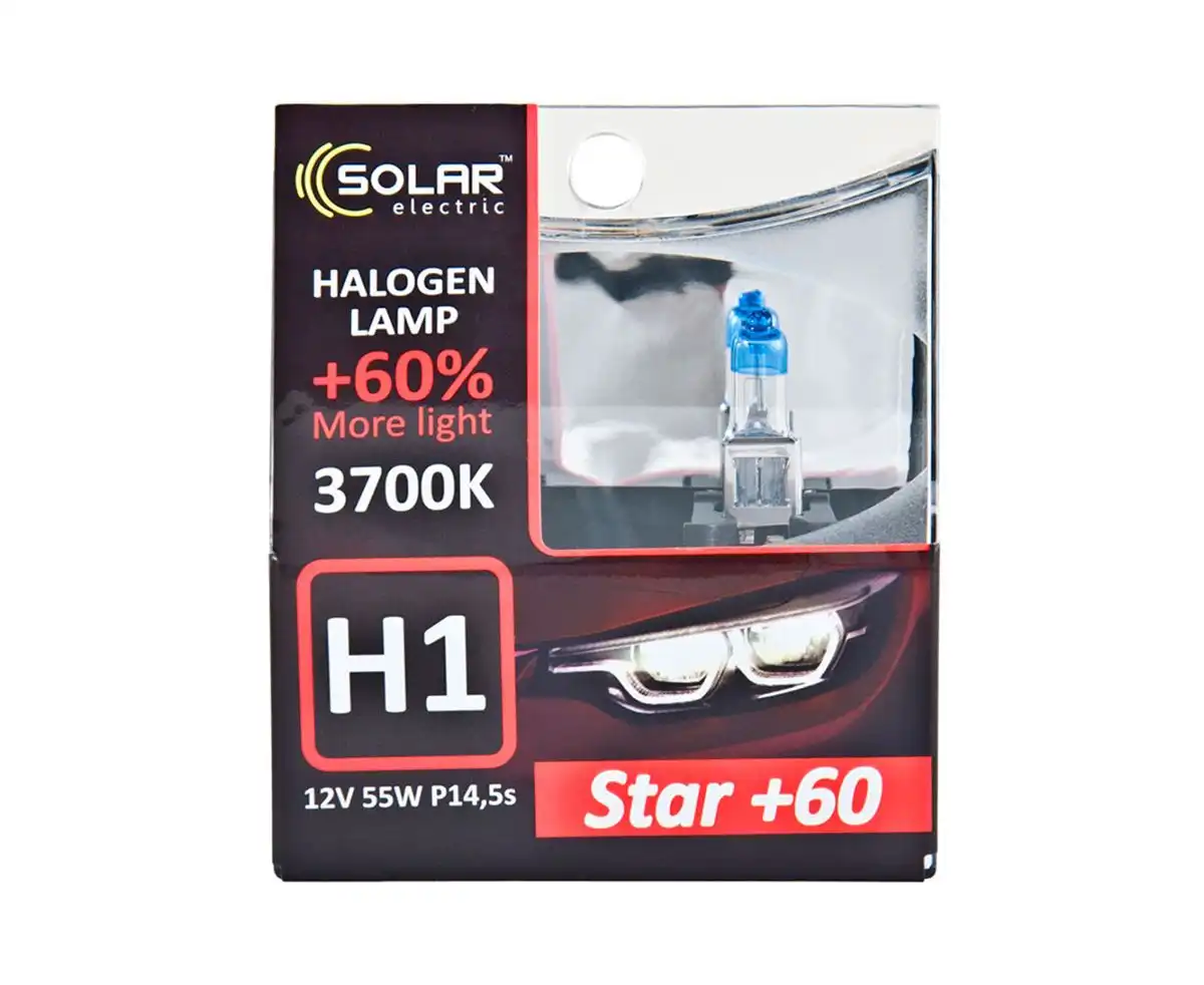 Solar H1 12V 55W P14,5s Starlight + 60%, SET 2 шт