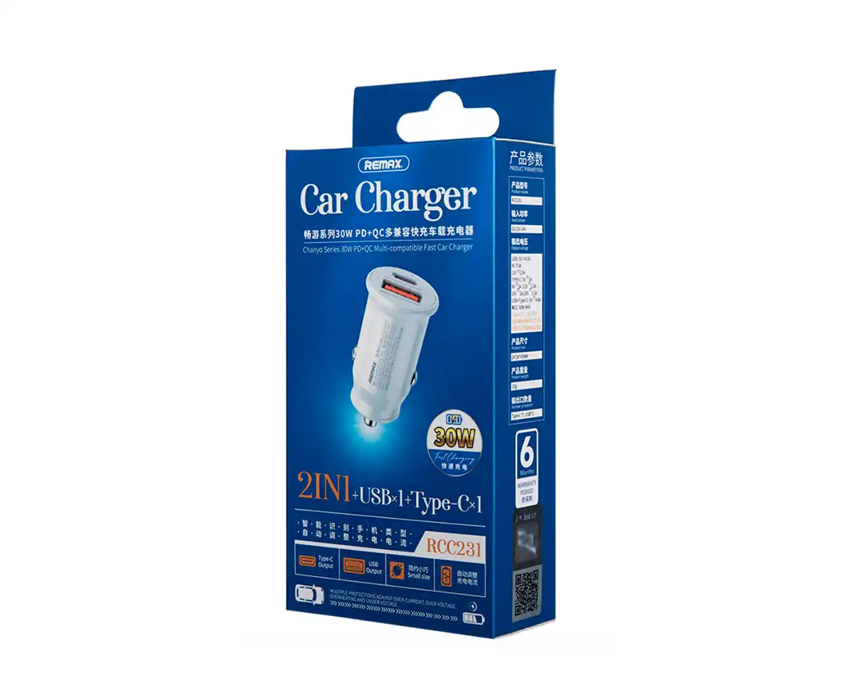 Remax Chanyo 30W+PD 2USB прикуриватель RCC231