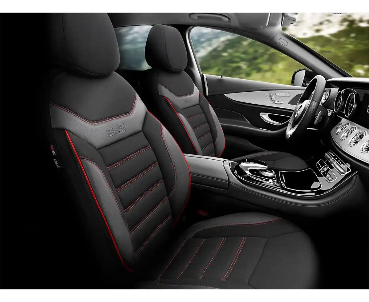 Чехлы на сиденья OTOM INDIVIDUAL 2+1 черный с красным IND201