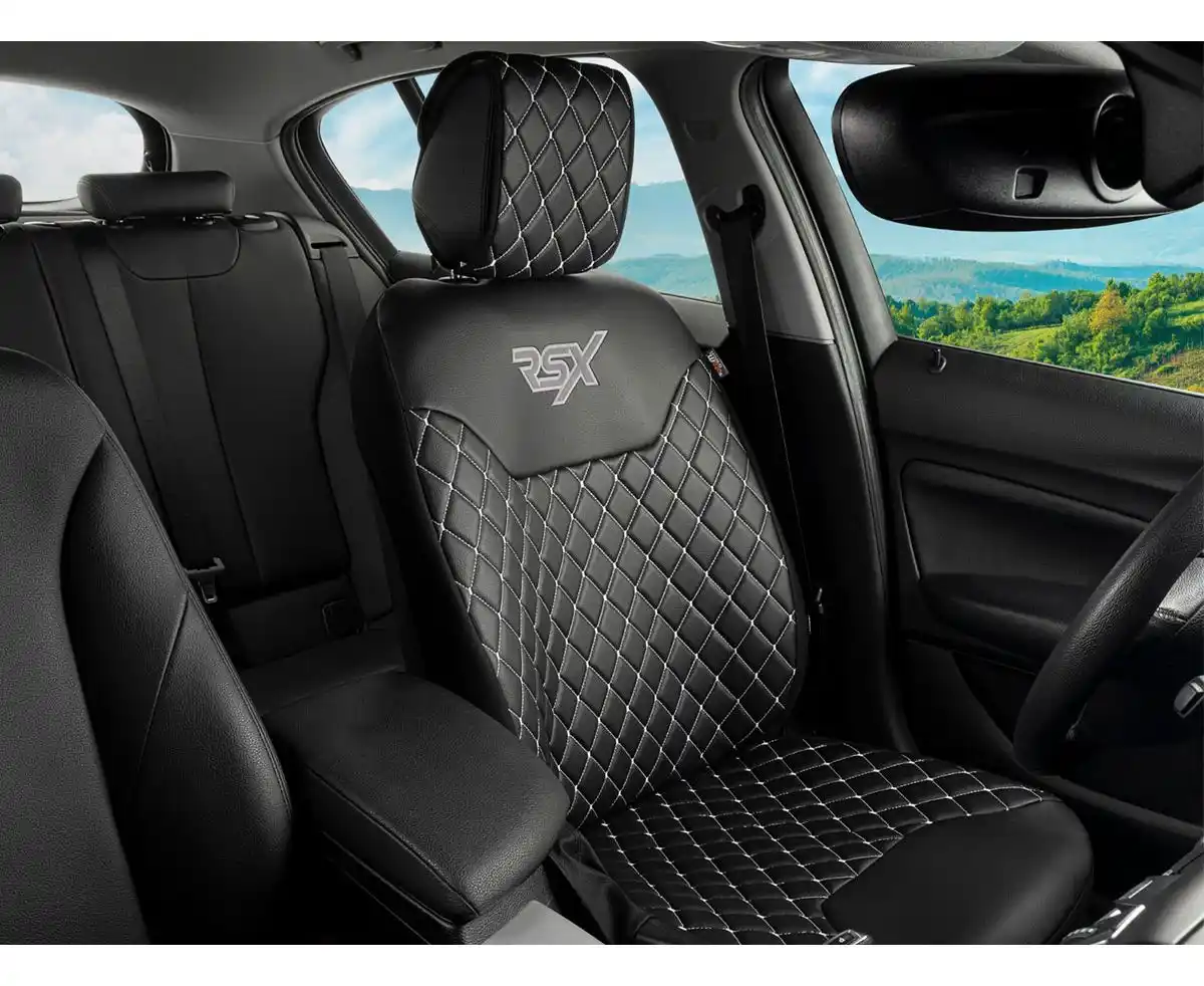 Накидка на сиденье OTOM RSX DIAMOND кожа RSXD-102  чер/бел