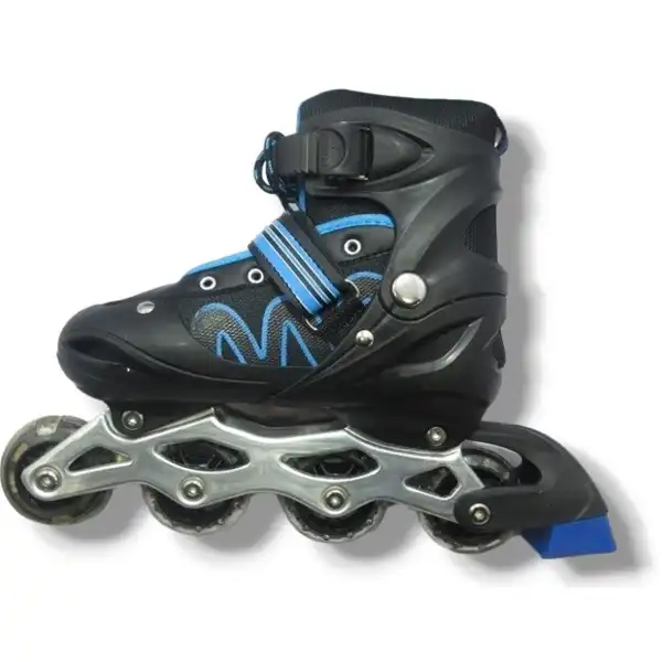 Черные/синие роликовые колеса со светом (S:35-38)