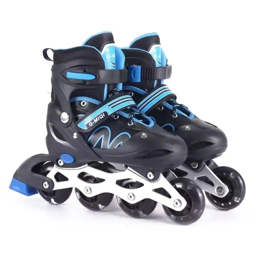 Черные/синие роликовые колеса со светом (S:31-34)