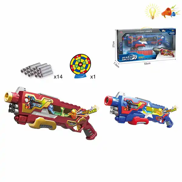 Мягкий пулевой пистолет со звуком и светом