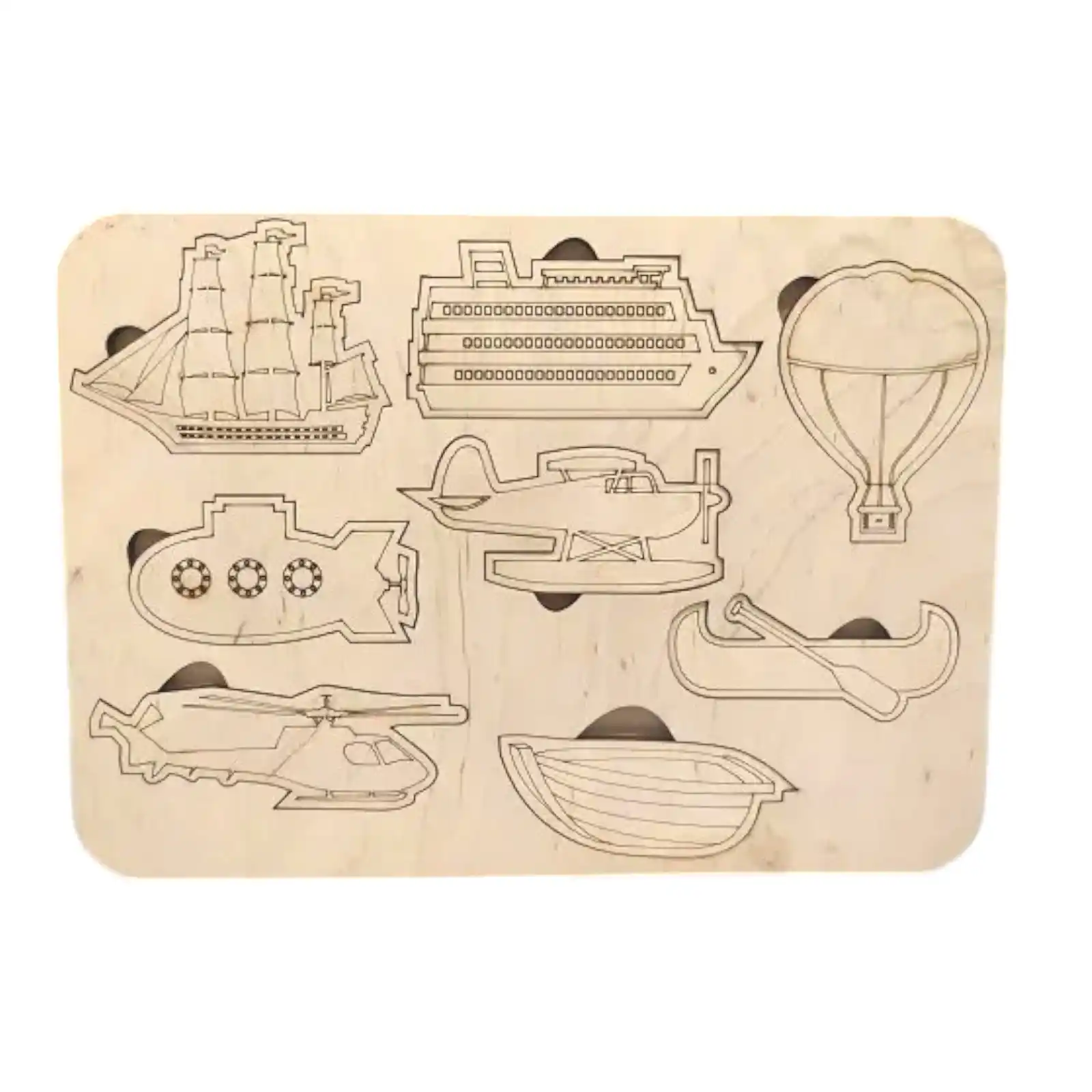 Деревянный пазл ( АВИА и МОРСКОЙ ТРАНСПОРТ )