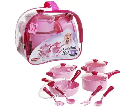 Набор посуды (9 шт) розовый – 43