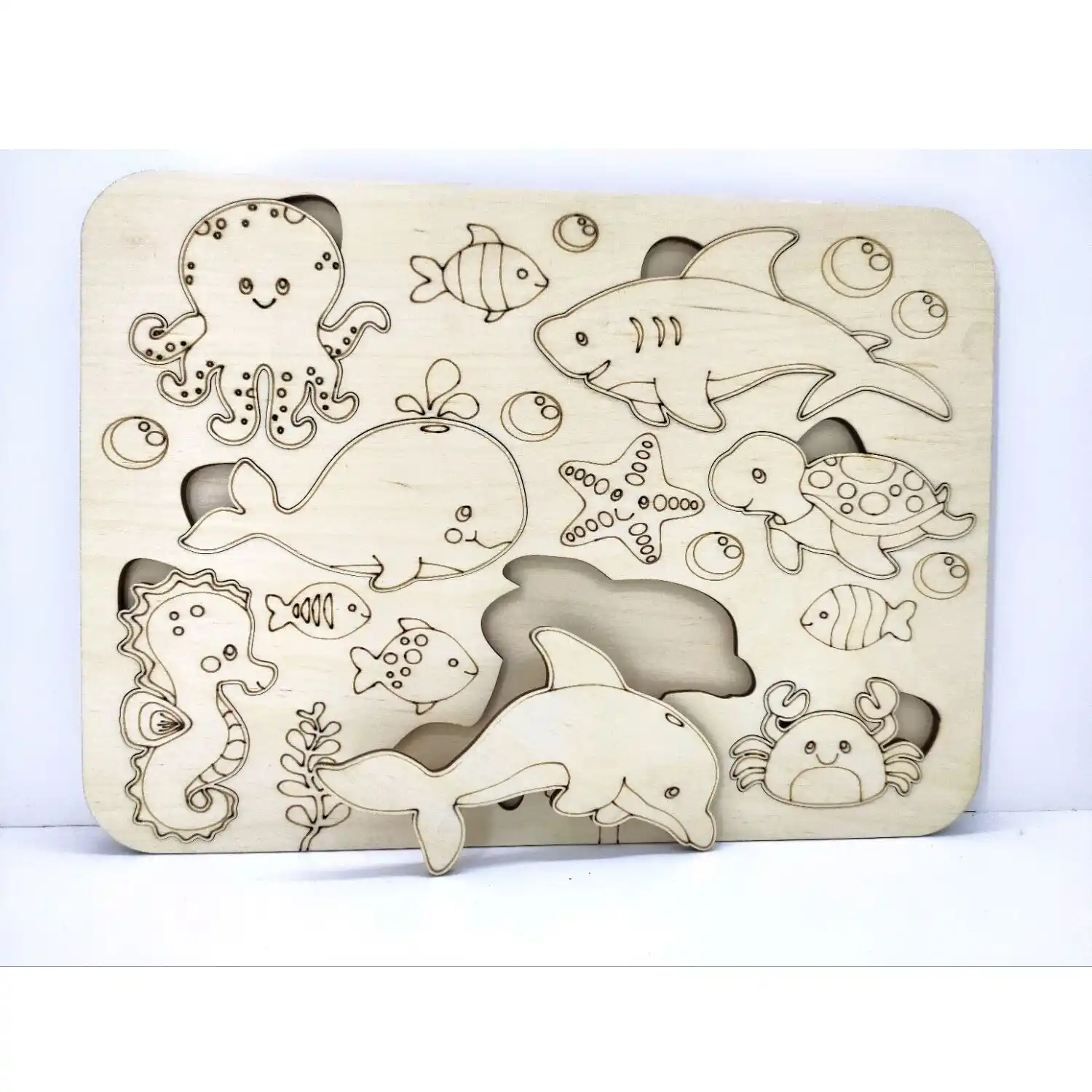Деревянный пазл (Морские животные)