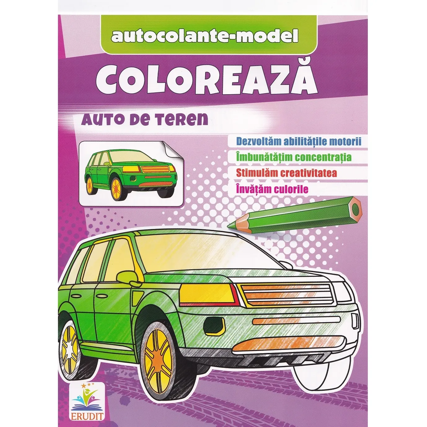 Coloreaza+autocolante - Auto de teren